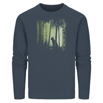 Luchs Wildkatze im Zwielicht Wald - Organic Basic Unisex Sweatshirt