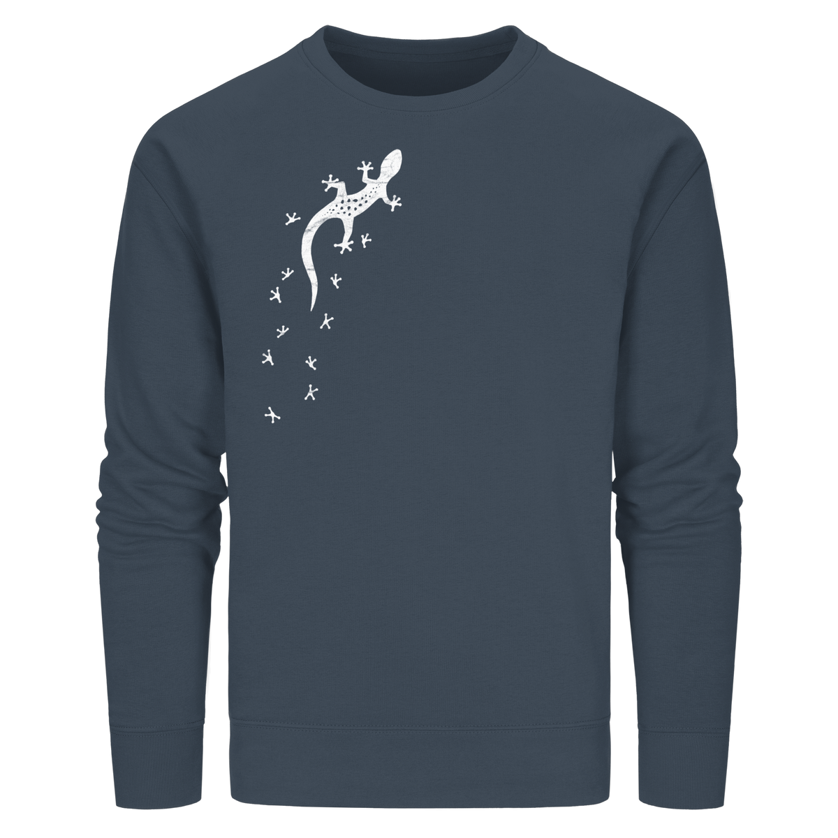 Gecko Eidechse Silhouette hell - Organic Basic Unisex Sweatshirt