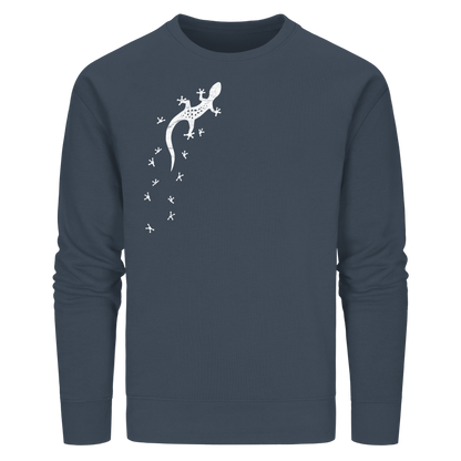 Gecko Eidechse Silhouette hell - Organic Basic Unisex Sweatshirt