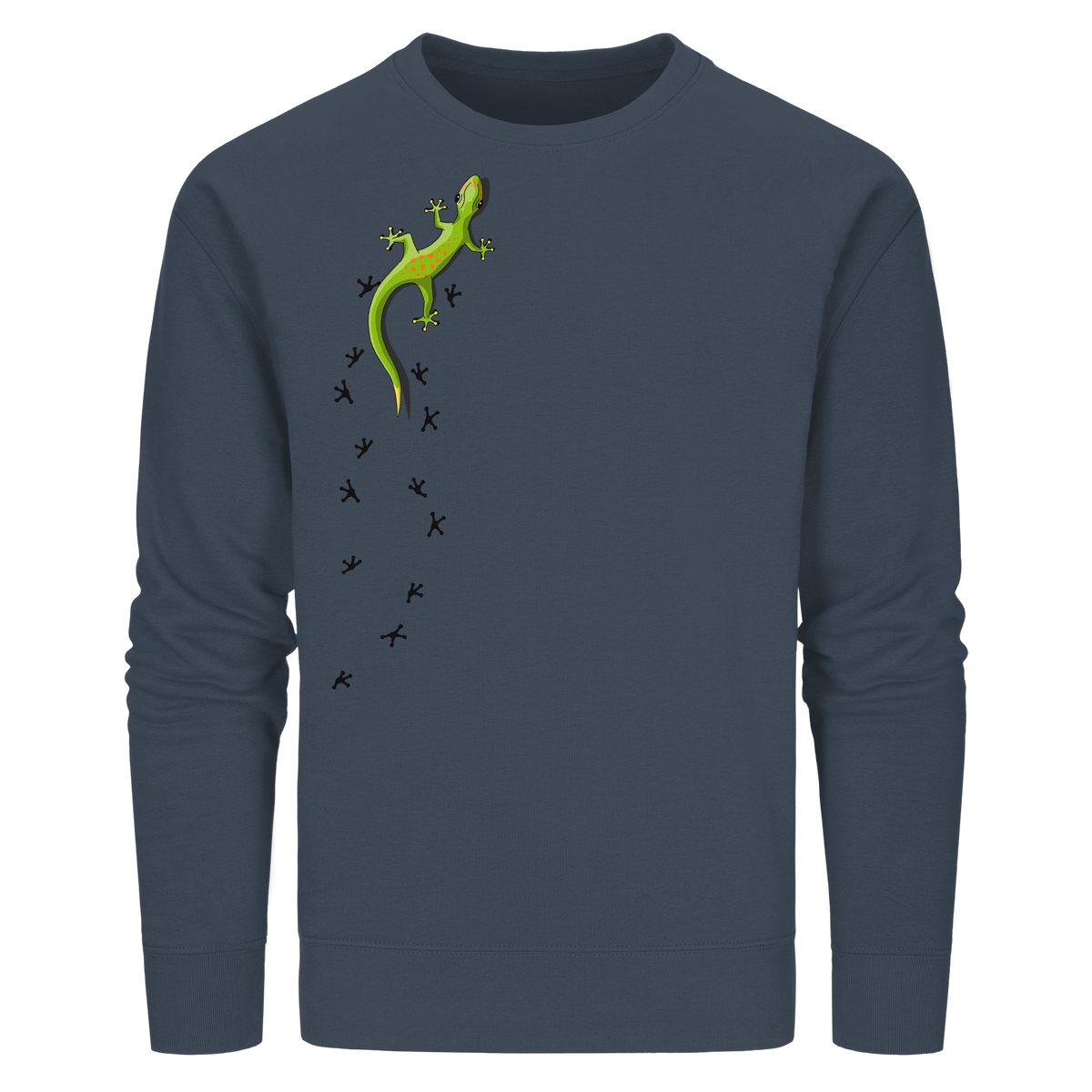 Kletternder Gecko mit Spuren - Organic Basic Unisex Sweatshirt