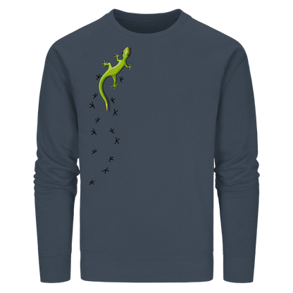 Kletternder Gecko mit Spuren - Organic Basic Unisex Sweatshirt