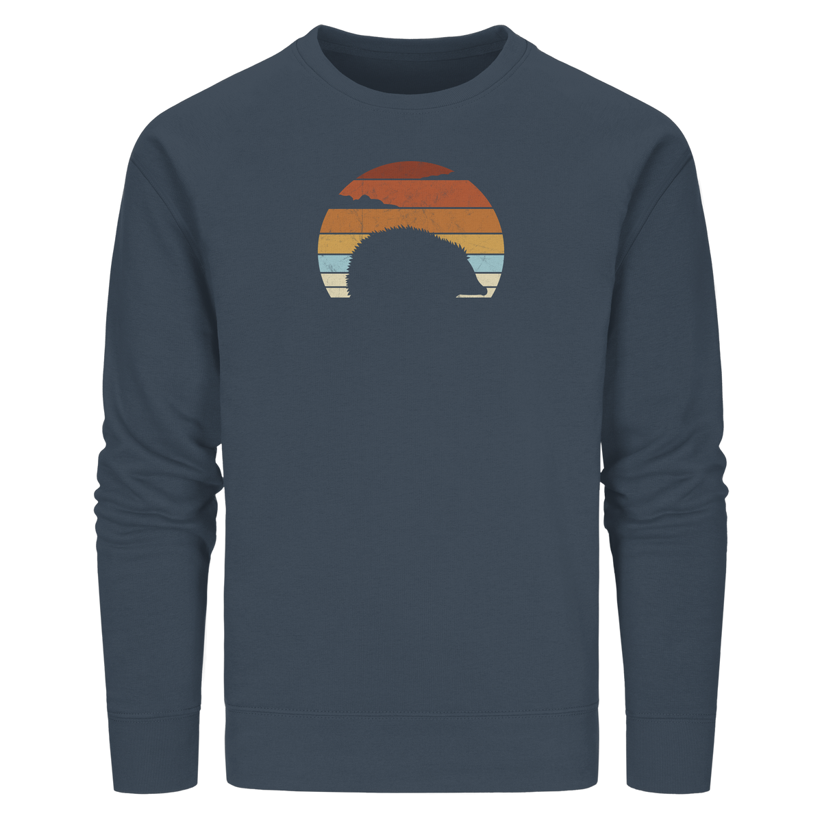 Retro Igel Silhouette im Sonnenuntergang - Organic Basic Unisex Sweatshirt