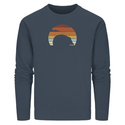 Retro Igel Silhouette im Sonnenuntergang - Organic Basic Unisex Sweatshirt