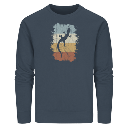 Retro Gecko Salamander Silhouette - Organic Basic Unisex Sweatshirt