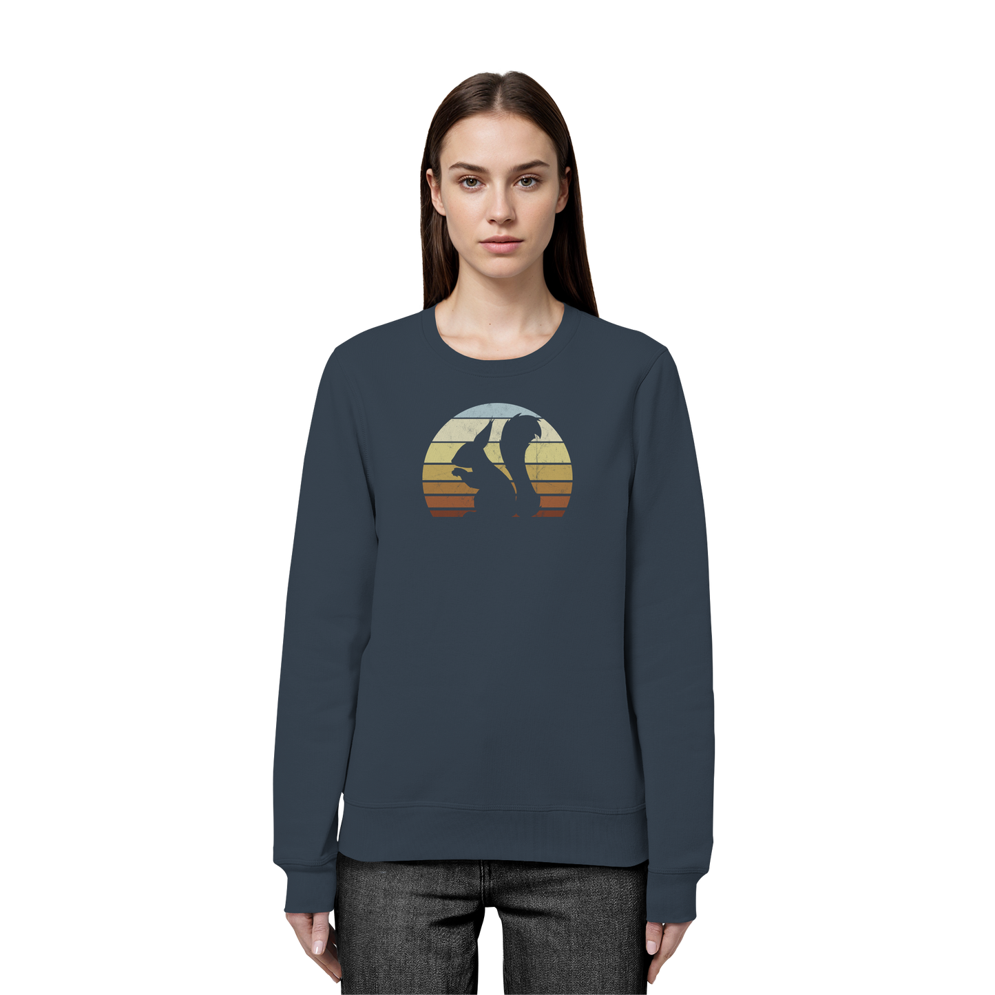 Retro Eichhörnchen Silhouette - Organic Basic Unisex Sweatshirt