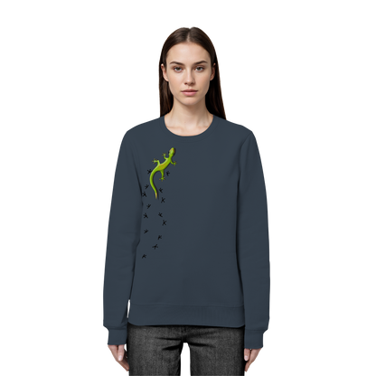 Kletternder Gecko mit Spuren - Organic Basic Unisex Sweatshirt