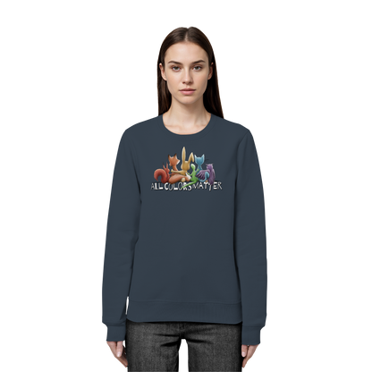 All Colors Matter! Regenbogen Tiere für Vielfalt - Organic Basic Unisex Sweatshirt