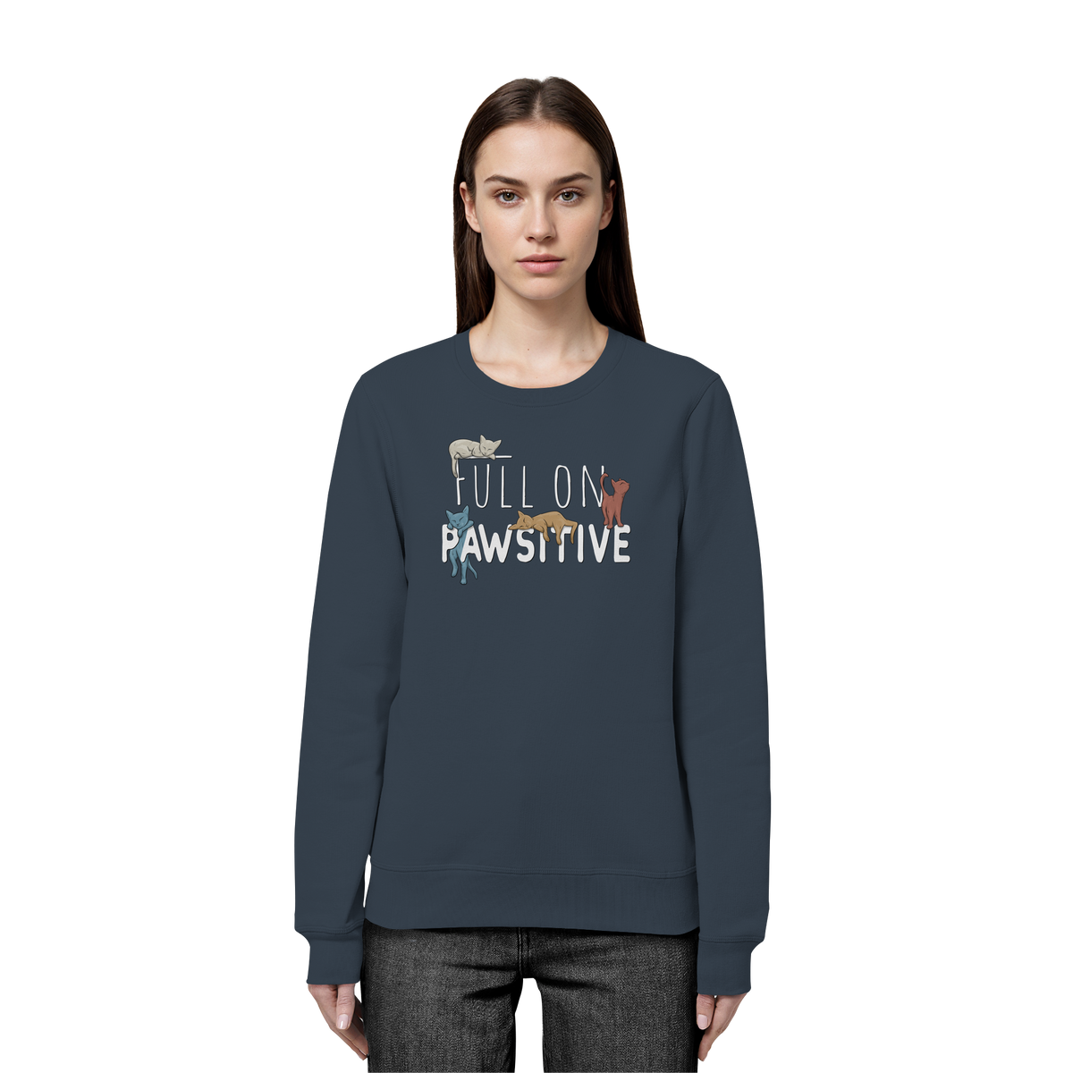 Full On Pawsitive! Gechillte Katzen - Organic Basic Unisex Sweatshirt