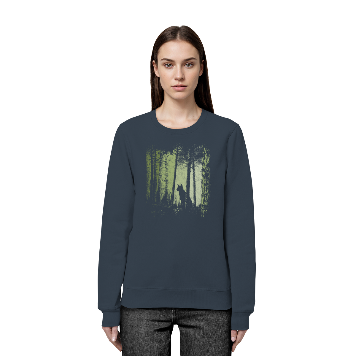 Luchs Wildkatze im Zwielicht Wald - Organic Basic Unisex Sweatshirt