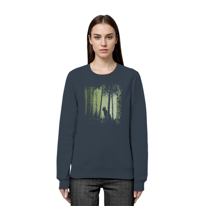 Luchs Wildkatze im Zwielicht Wald - Organic Basic Unisex Sweatshirt