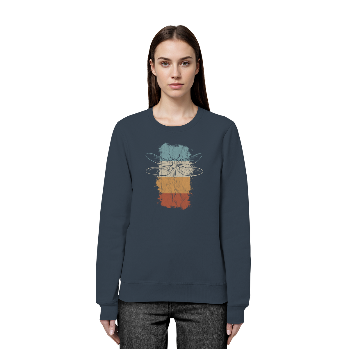 Retro Kunst Libelle | Vintage Dragonfly - Organic Basic Unisex Sweatshirt
