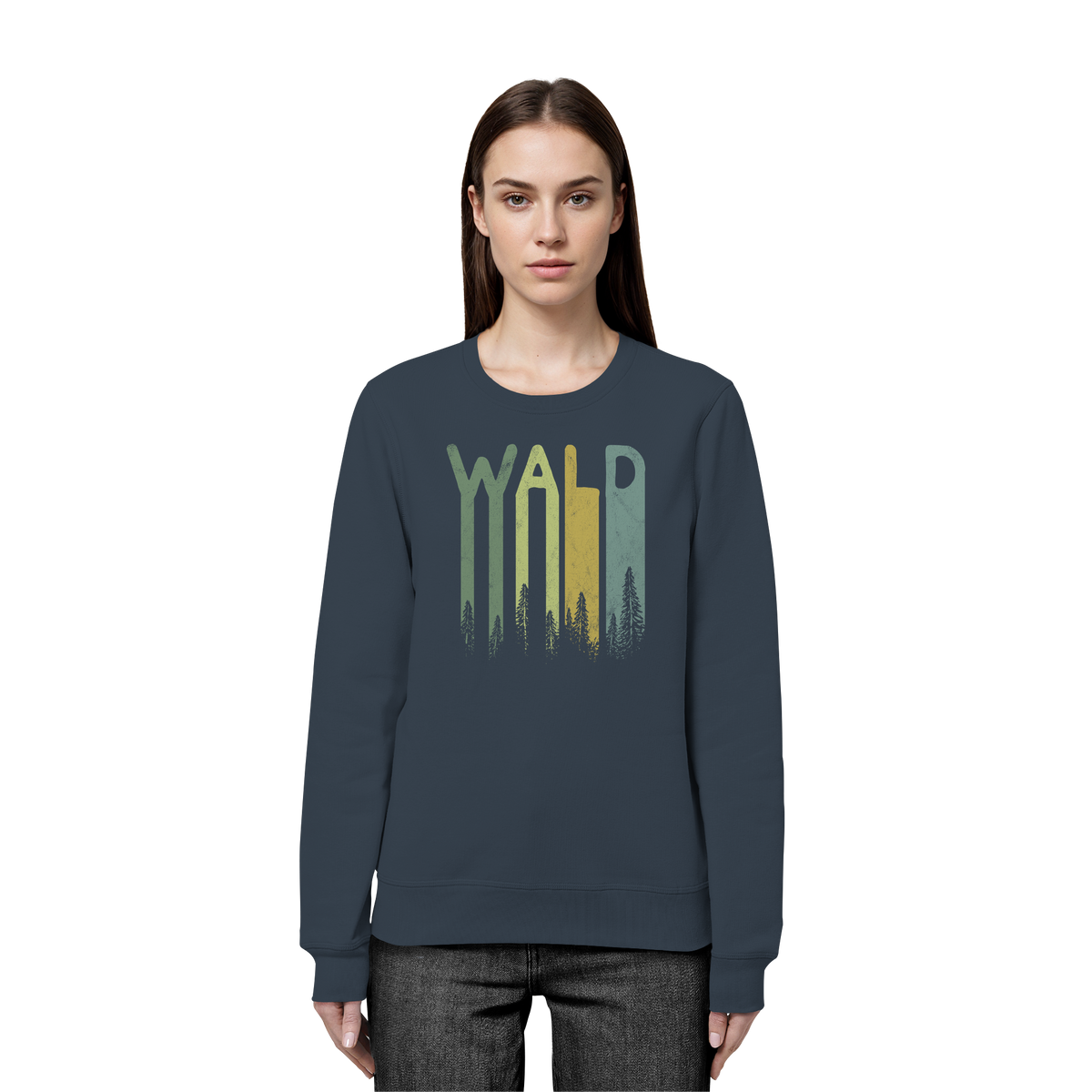 Wald Retro Forst Schriftzug - Organic Basic Unisex Sweatshirt