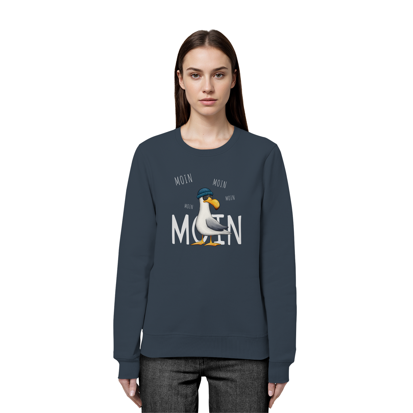 Moin Moin Lässige Hipster Möwe  - Organic Basic Unisex Sweatshirt