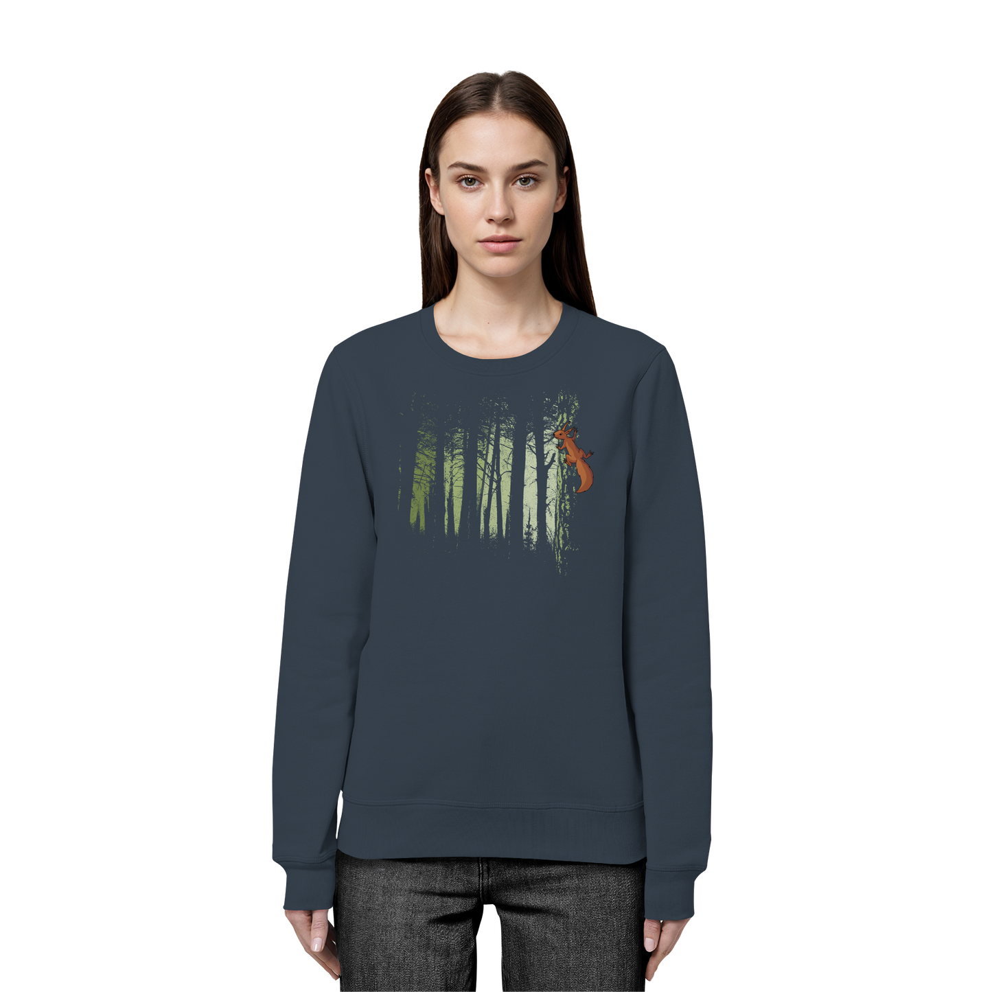 Eichhörnchen im Zwielicht-Wald - Organic Basic Unisex Sweatshirt
