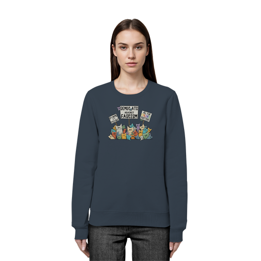 Demo-Katzen gegen Faschismus und für Vielfalt - Organic Basic Unisex Sweatshirt