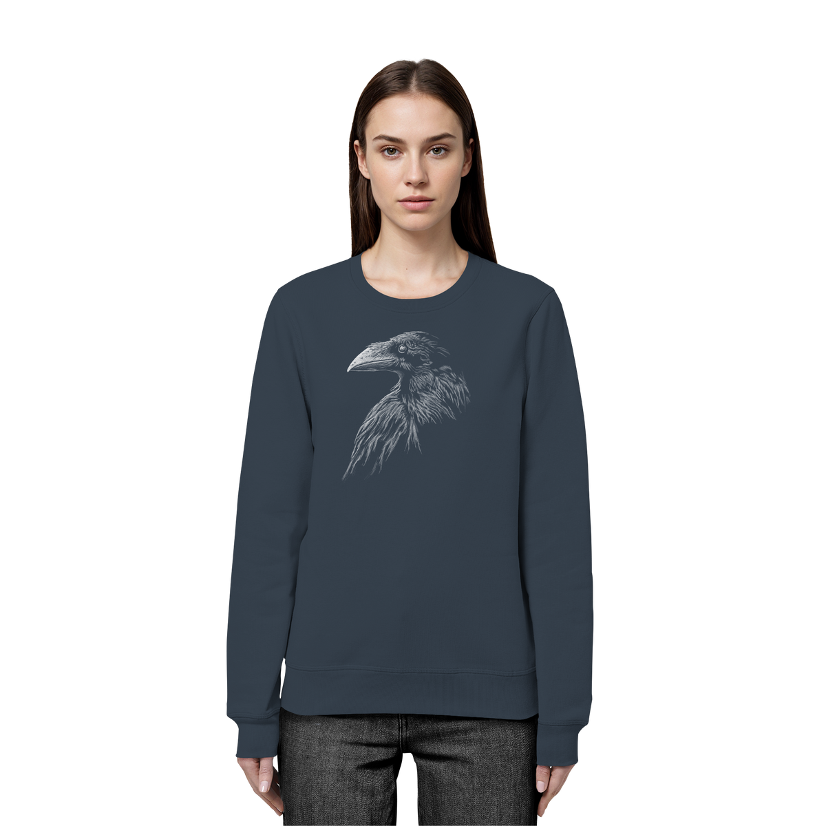 Kritzelkunst Rabe Krähe - Organic Basic Unisex Sweatshirt