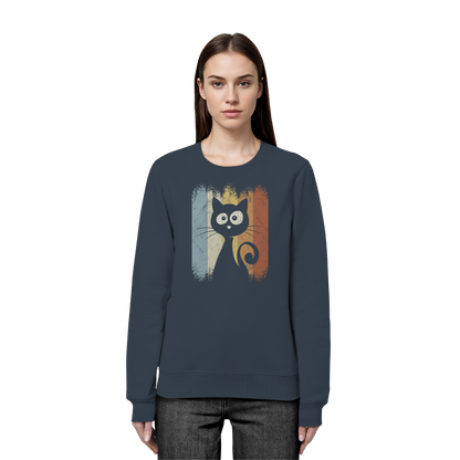 Retro Katze Silhouette - Organic Basic Unisex Sweatshirt