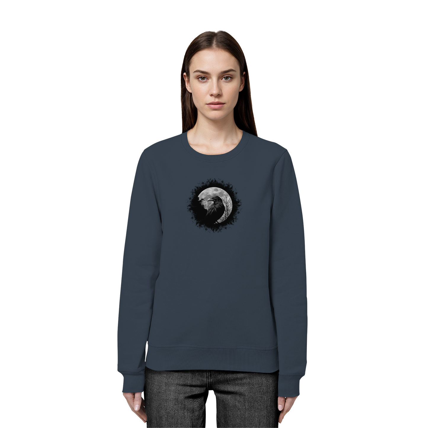 Schwarzer Rabe bei Vollmond  - Organic Basic Unisex Sweatshirt