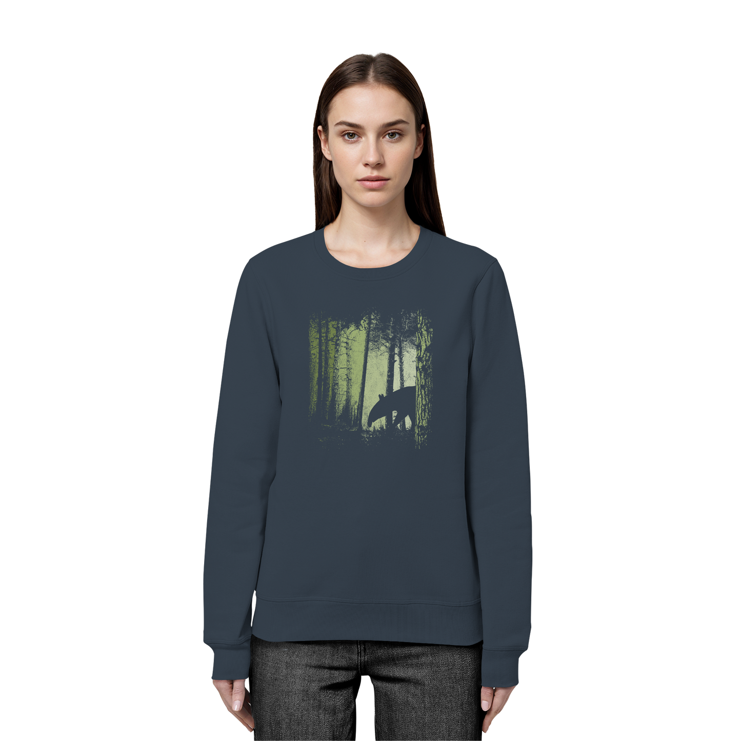 Lässiger Tapir im Zwielicht Wald - Organic Basic Unisex Sweatshirt