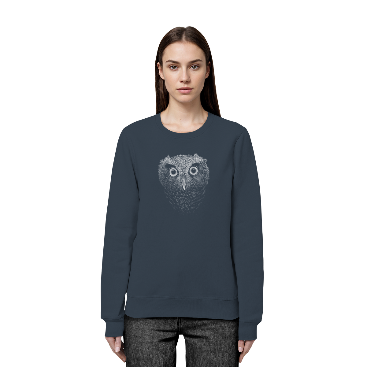 Eule Kritzelkunst Illustration - Organic Basic Unisex Sweatshirt