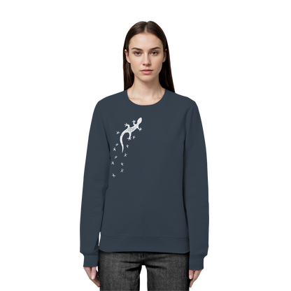 Gecko Eidechse Silhouette hell - Organic Basic Unisex Sweatshirt