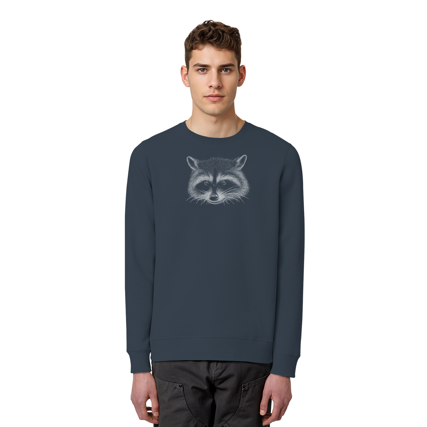 Waschbär Illustration Kritzelkunst - Organic Basic Unisex Sweatshirt
