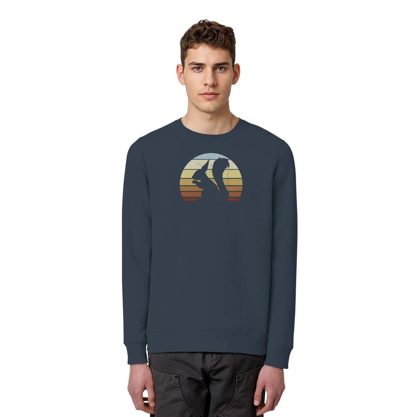 Retro Eichhörnchen Silhouette - Organic Basic Unisex Sweatshirt