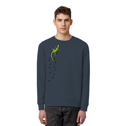 Kletternder Gecko mit Spuren - Organic Basic Unisex Sweatshirt