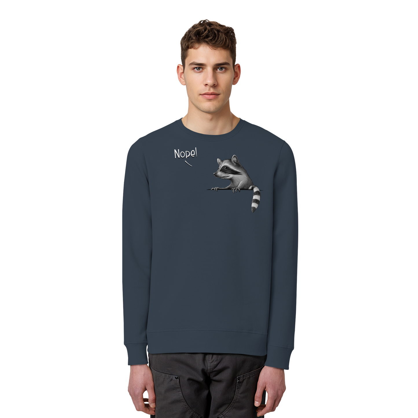 Nope! Frecher verwegener Waschbär - Organic Basic Unisex Sweatshirt