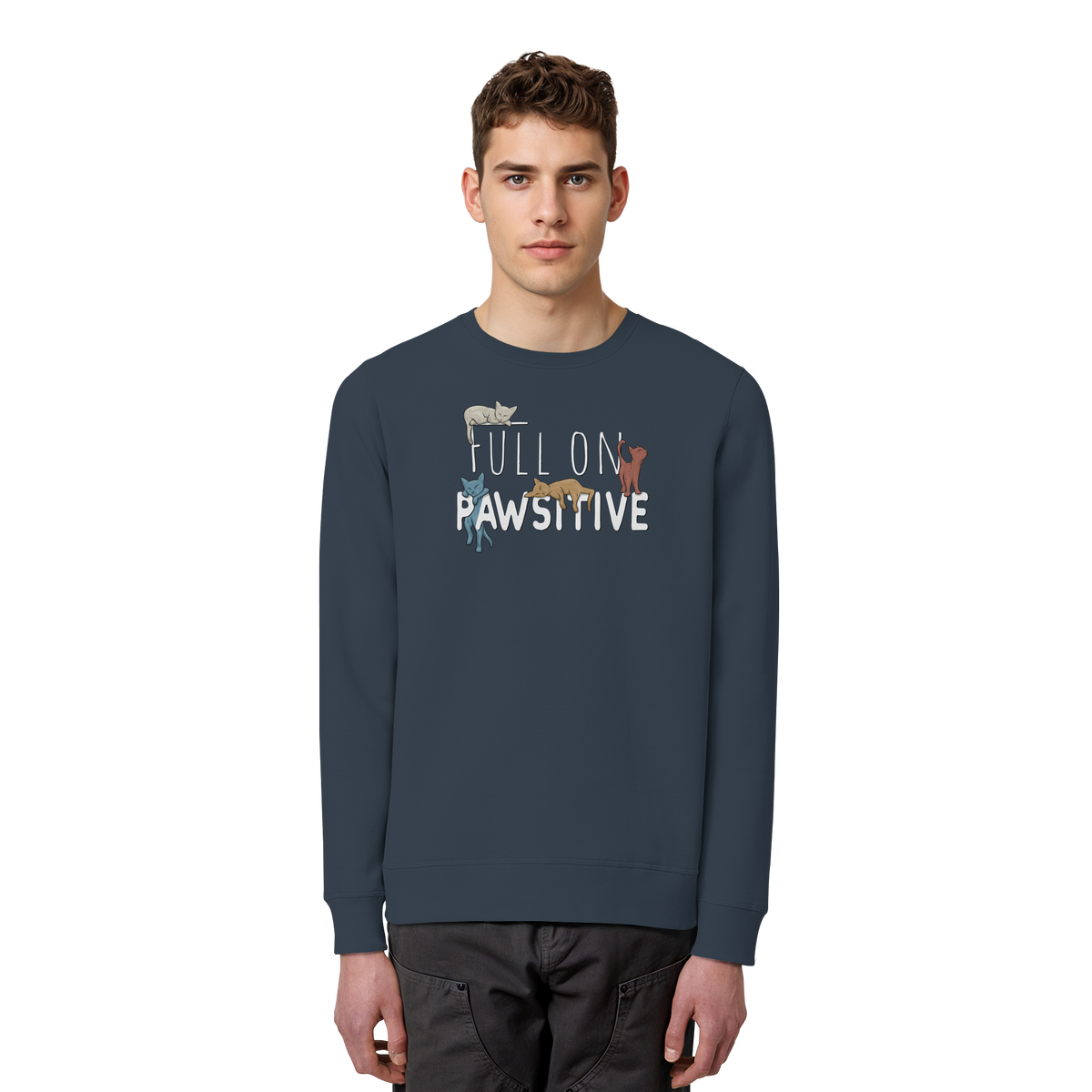 Full On Pawsitive! Gechillte Katzen - Organic Basic Unisex Sweatshirt