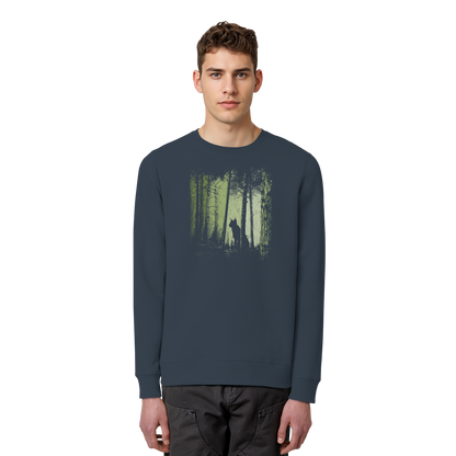 Luchs Wildkatze im Zwielicht Wald - Organic Basic Unisex Sweatshirt