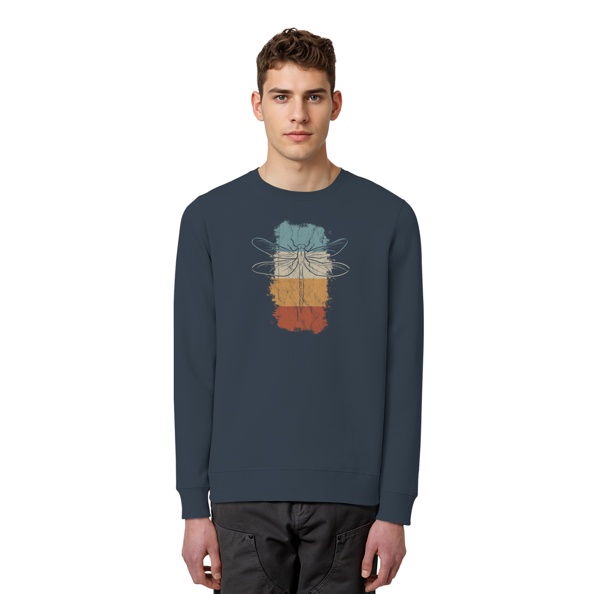 Retro Kunst Libelle | Vintage Dragonfly - Organic Basic Unisex Sweatshirt