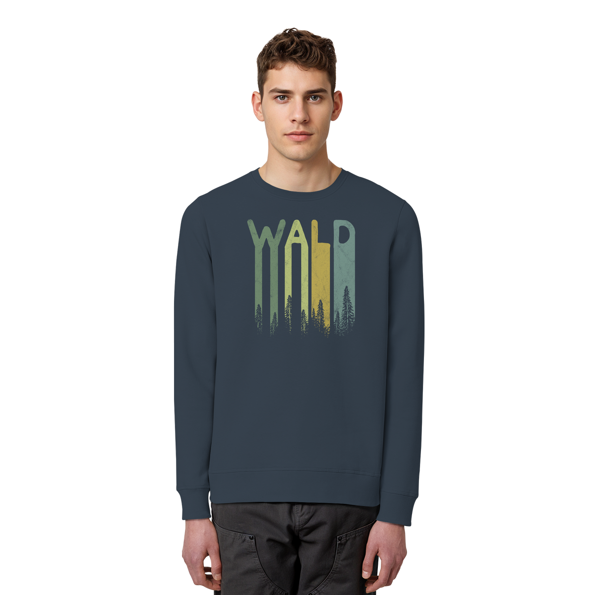 Wald Retro Forst Schriftzug - Organic Basic Unisex Sweatshirt