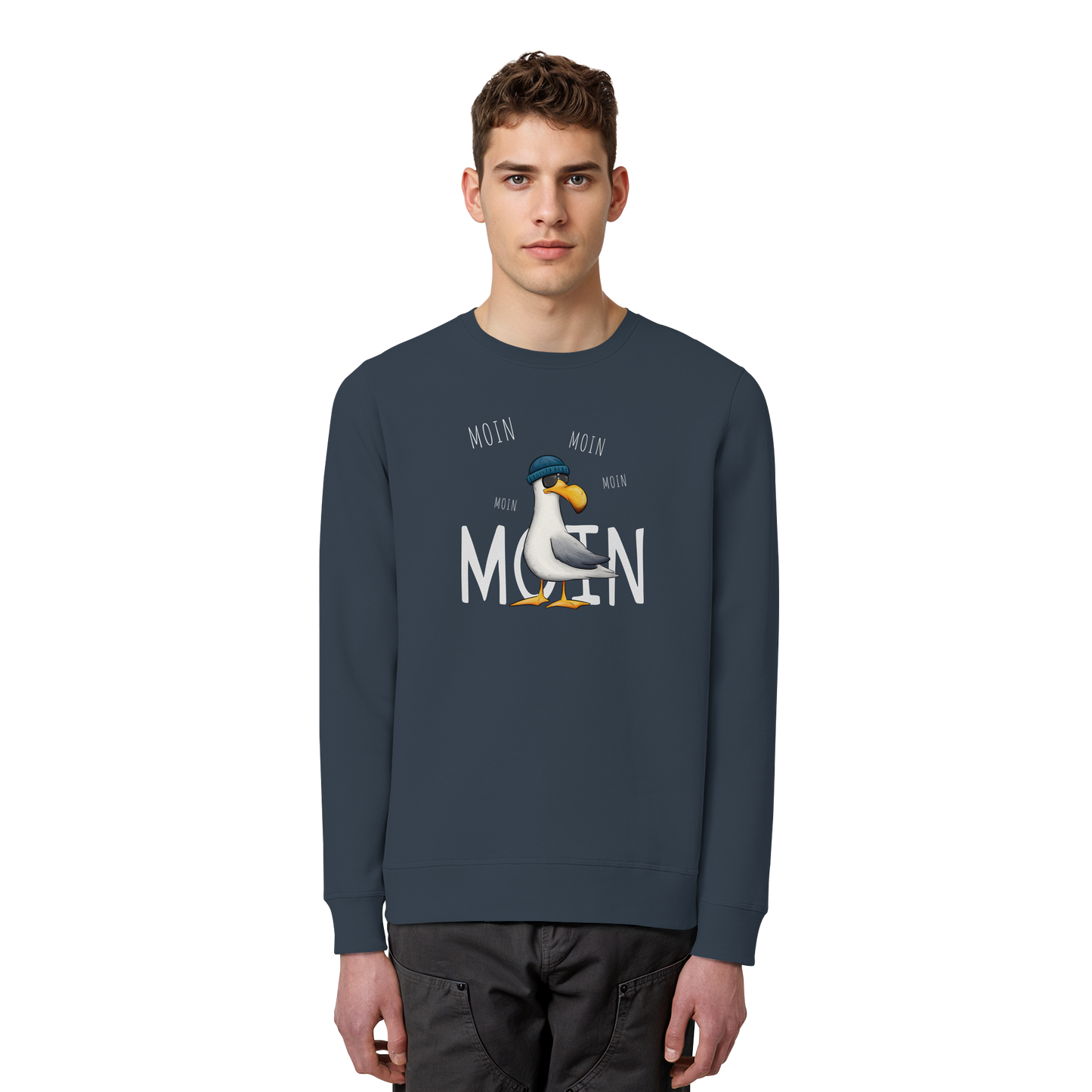 Moin Moin Lässige Hipster Möwe  - Organic Basic Unisex Sweatshirt
