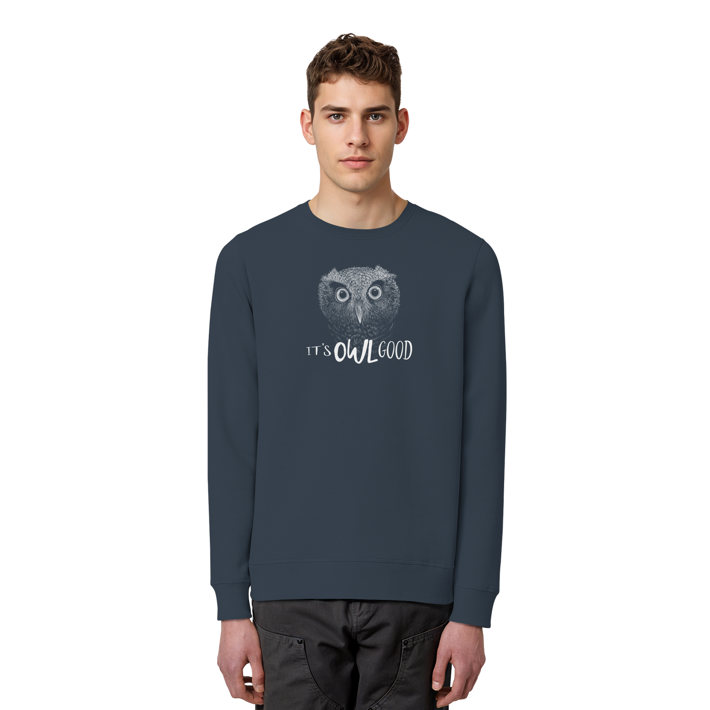 OWL Good | Kritzel-Kunst-Eule - Organic Basic Unisex Sweatshirt