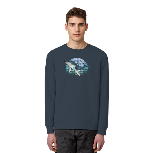 Retro Unterwasser Buckelwal - Organic Basic Unisex Sweatshirt