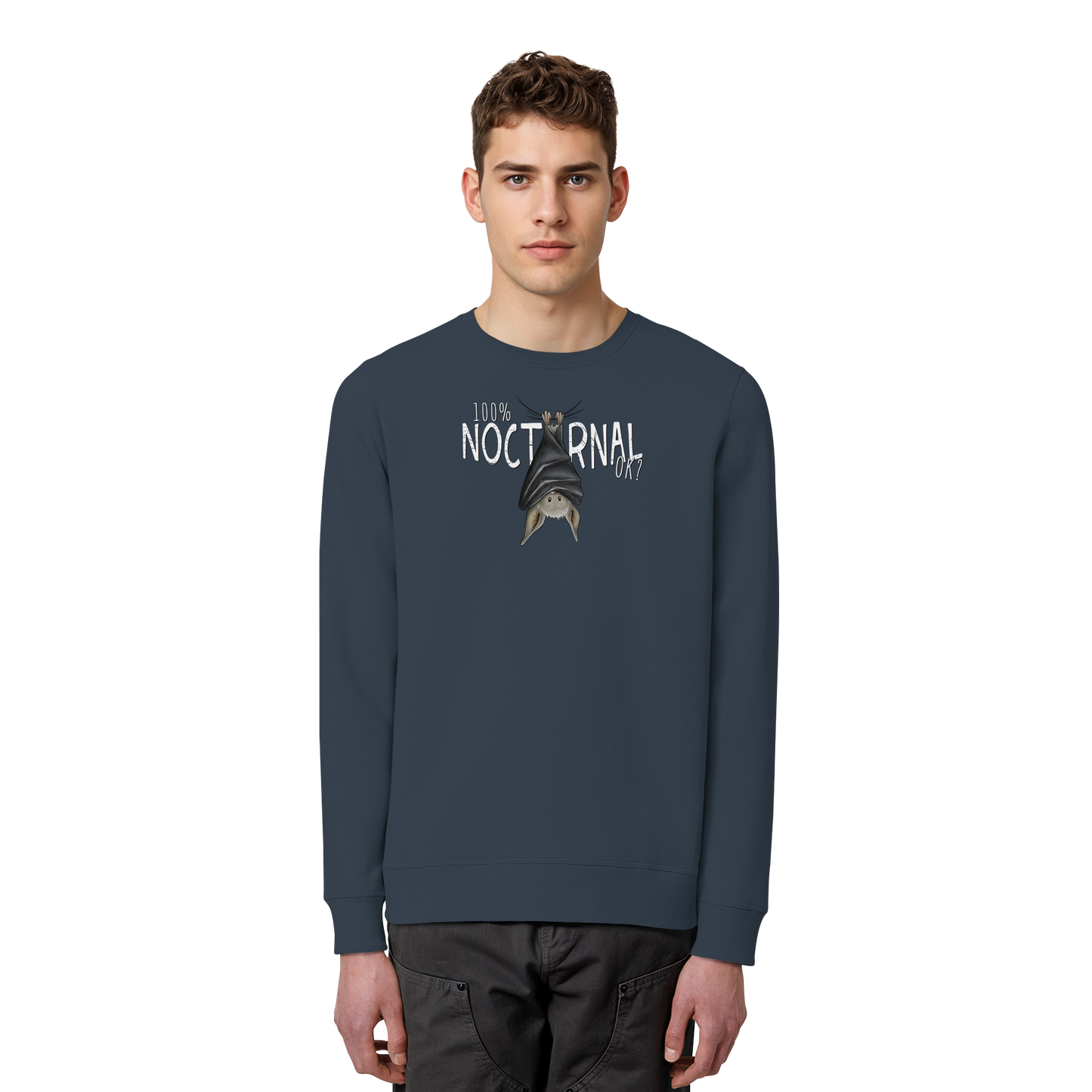 100% nachtaktive Fledermaus - Organic Basic Unisex Sweatshirt