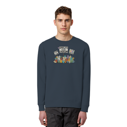 Demo-Katzen gegen Faschismus und für Vielfalt - Organic Basic Unisex Sweatshirt