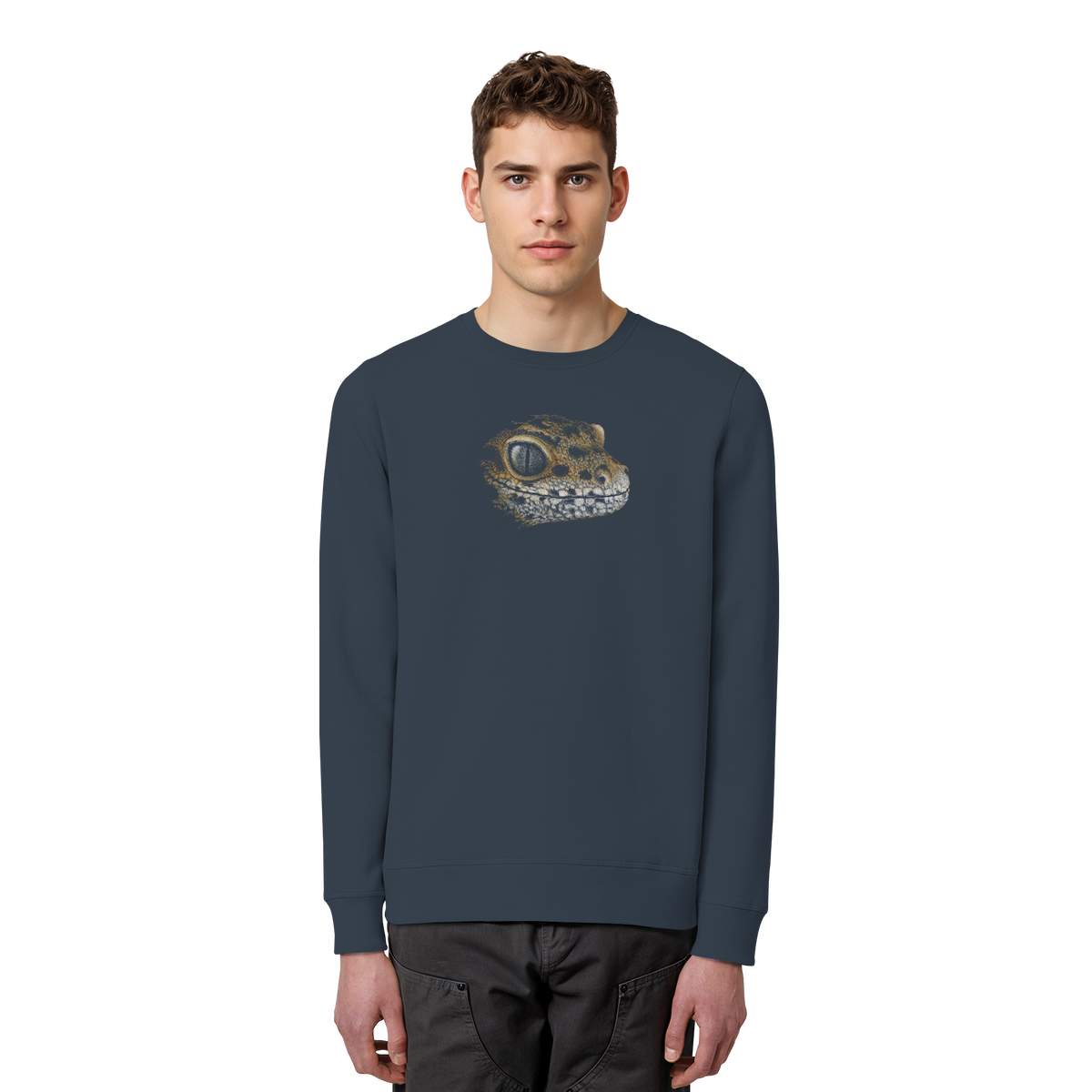 Leopard Gecko Skizze Kritzelkunst - Organic Basic Unisex Sweatshirt