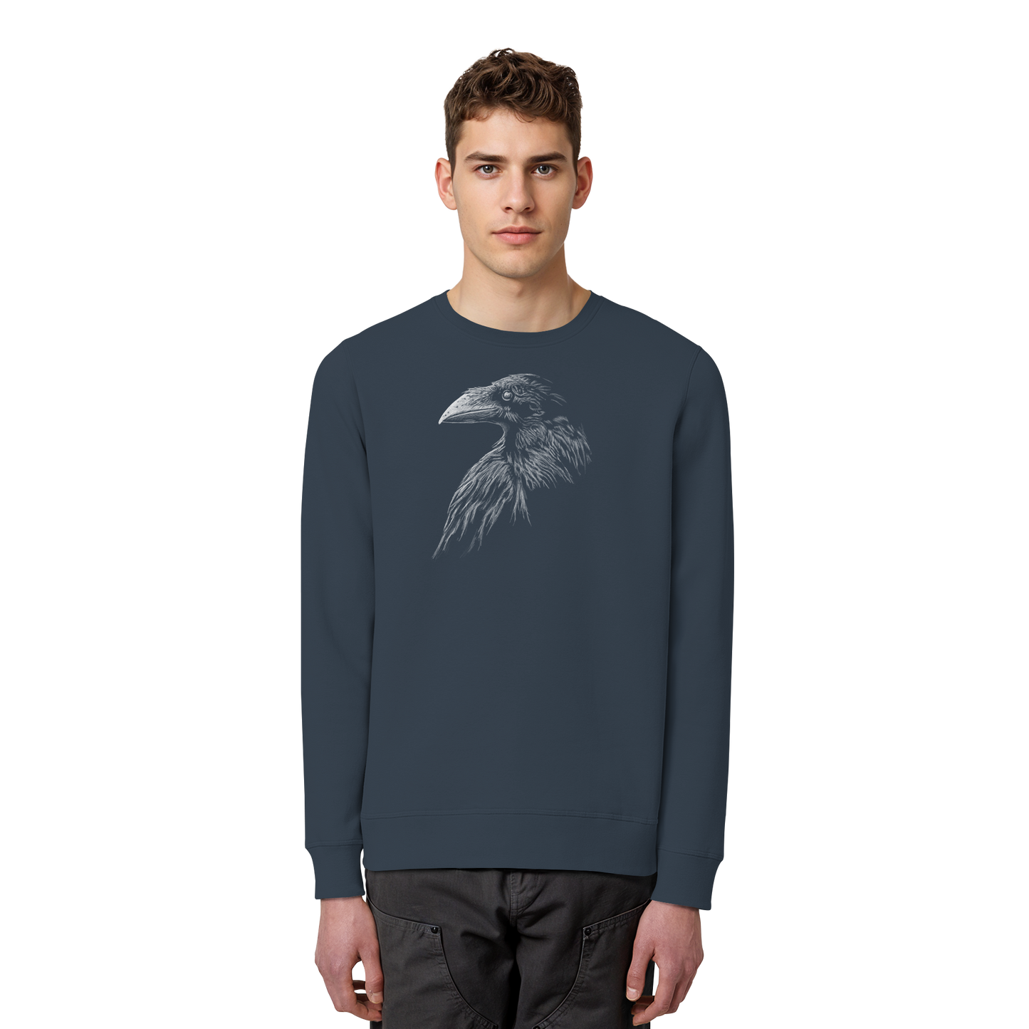 Kritzelkunst Rabe Krähe - Organic Basic Unisex Sweatshirt