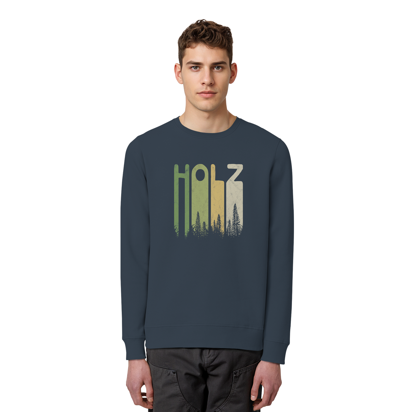 Holz Retro Wald Schriftzug - Organic Basic Unisex Sweatshirt