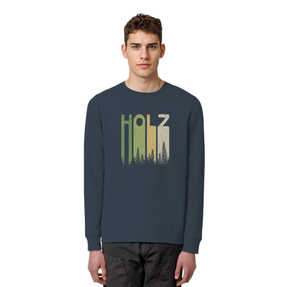 Holz Retro Wald Schriftzug - Organic Basic Unisex Sweatshirt