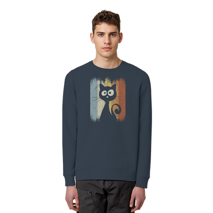 Retro Katze Silhouette - Organic Basic Unisex Sweatshirt