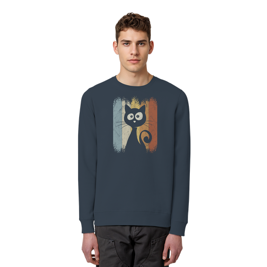 Retro Katze Silhouette - Organic Basic Unisex Sweatshirt
