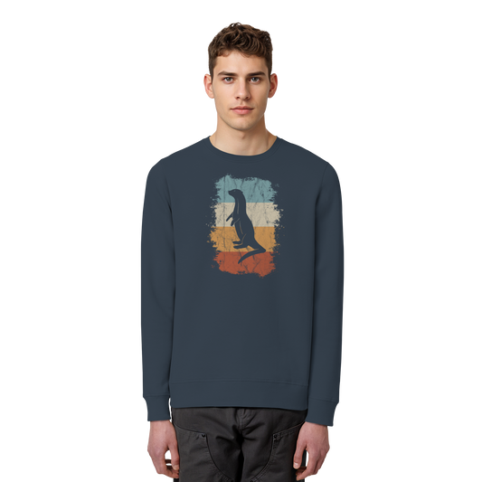 Retro Otter Fischotter Silhouette - Organic Basic Unisex Sweatshirt