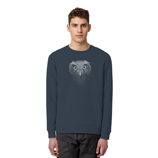 Eule Kritzelkunst Illustration - Organic Basic Unisex Sweatshirt
