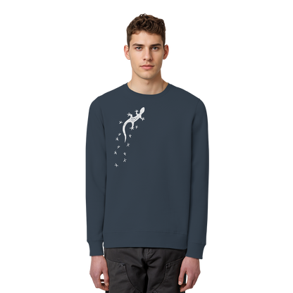 Gecko Eidechse Silhouette hell - Organic Basic Unisex Sweatshirt