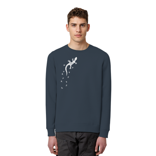 Gecko Eidechse Silhouette hell - Organic Basic Unisex Sweatshirt