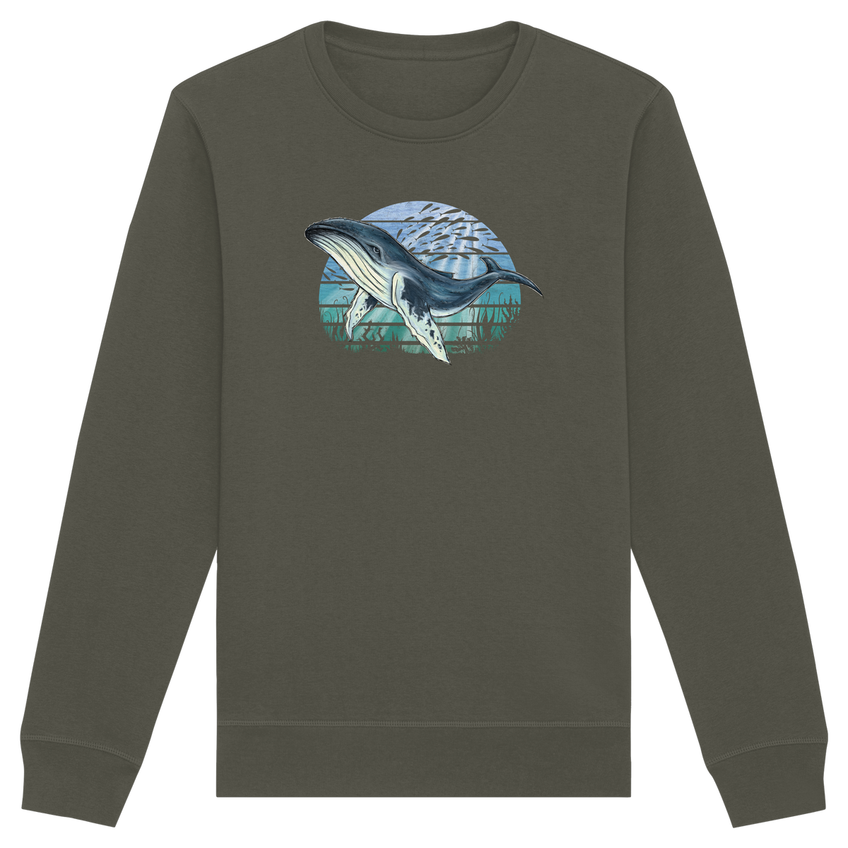 Retro Unterwasser Buckelwal - Organic Basic Unisex Sweatshirt