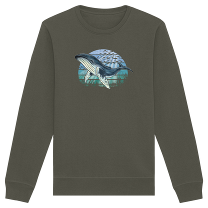 Retro Unterwasser Buckelwal - Organic Basic Unisex Sweatshirt